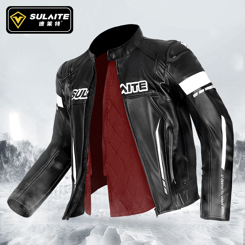 摩托车骑行服男皮衣四季防风复古机车夹克保暖防水防摔越野赛车服