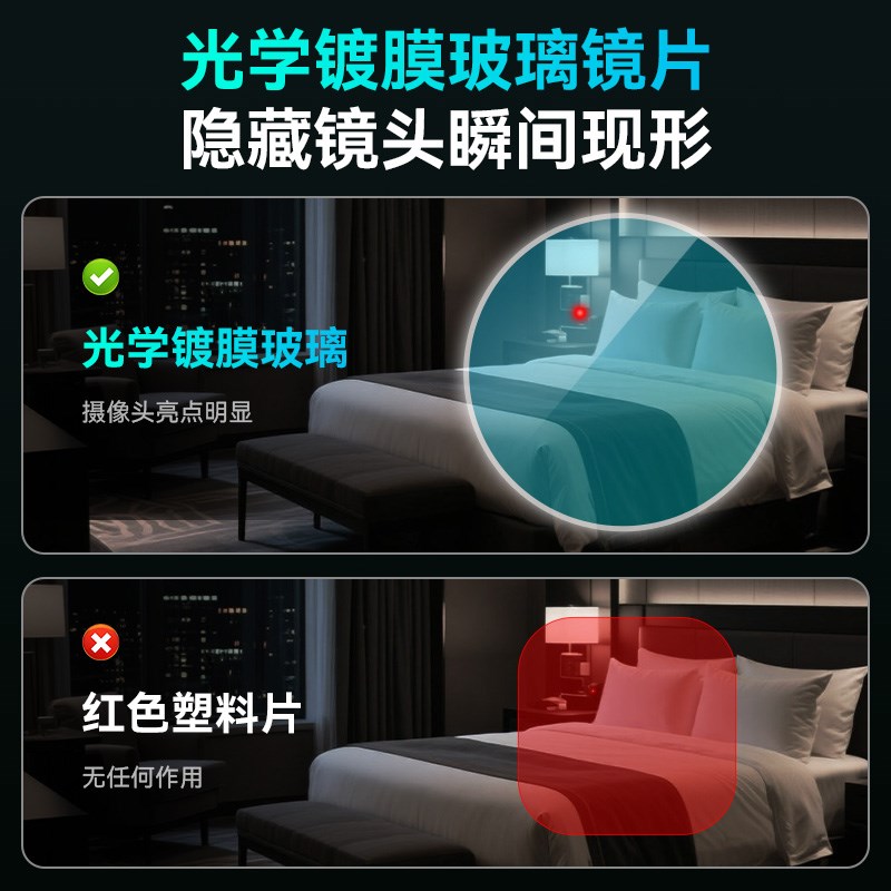 摄像头智能探测仪多功能酒店自查防窥神器防偷摄防偷拍红外探测器