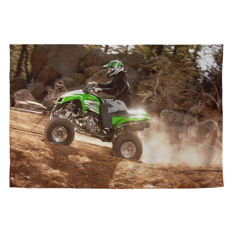 川崎KFX沙滩越野赛车四轮摩托车周边车迷装饰背景布挂布挂毯海报
