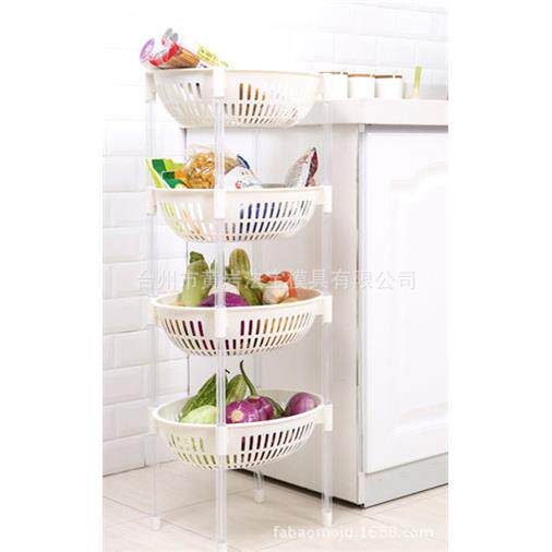 蔬菜水果收纳筐厨房塑料置物架多层落地储物架转角架3层4层模具