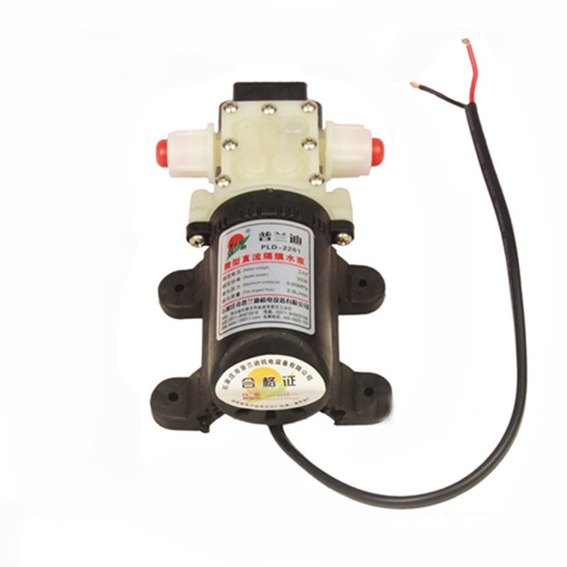 普兰迪直流12V24V25W45W隔膜泵农用喷雾器洗车机净水泵溢压回流型