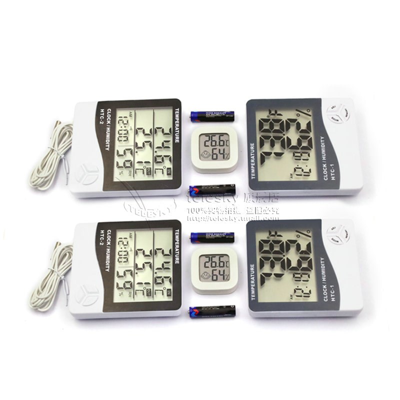 HTC-1电子数显温湿度计家用室内婴儿房高精度温度表温度计 带闹钟