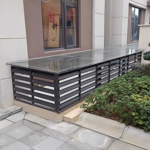 定制外墙装饰铝合金百叶窗格栅护栏围挡空调外机罩隔断百叶通风口