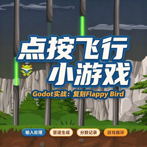 #006 Godot 实战教程：复刻FlappyBird 点按飞行小游戏