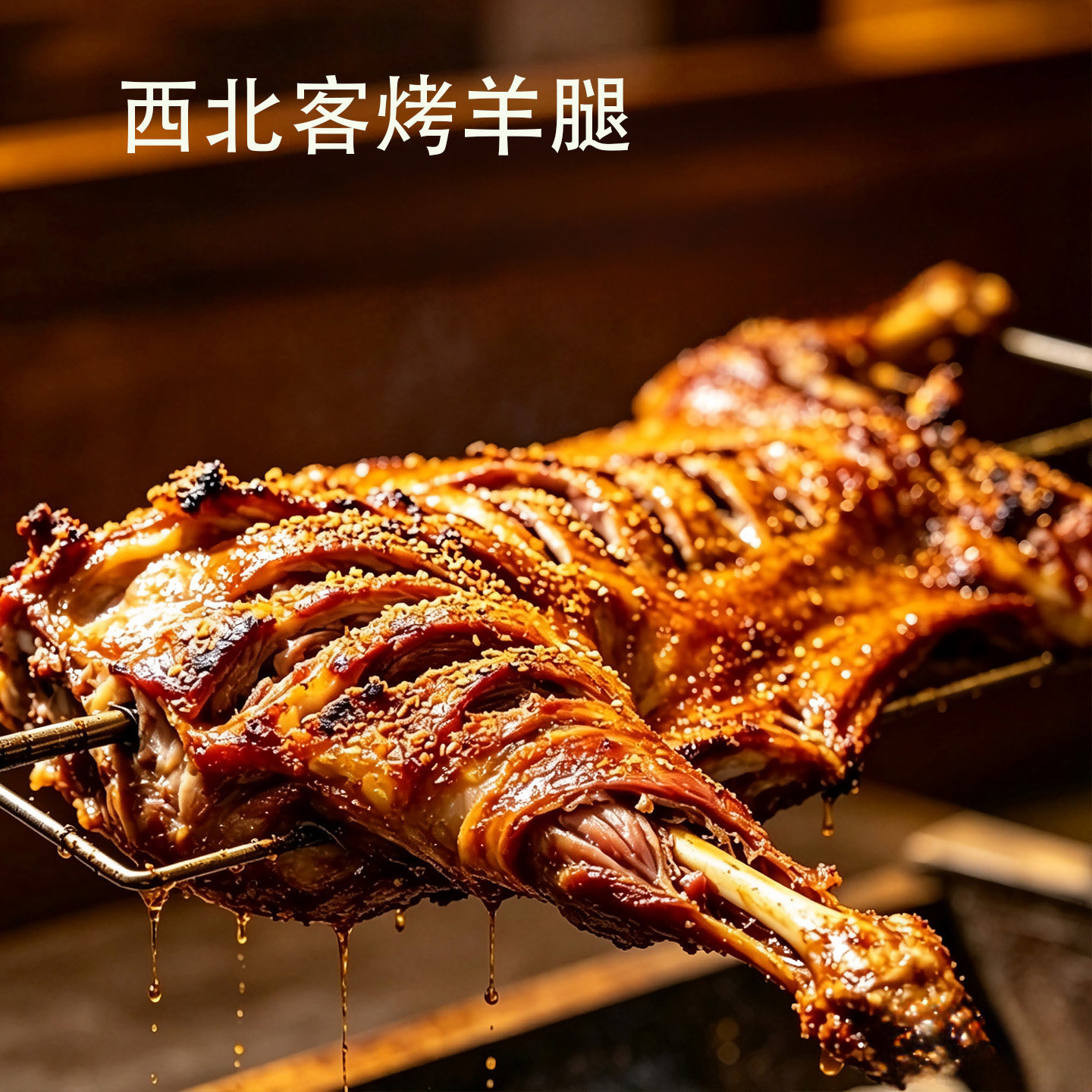 西北客烤羊腿新疆特产美食烤羊肉鲜嫩熟食即食550g羊腿真空包装