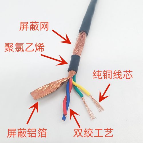 纯铜RVSP屏蔽双绞线485通讯信号线2芯4芯0.5 0.75 1.0 1.5平方