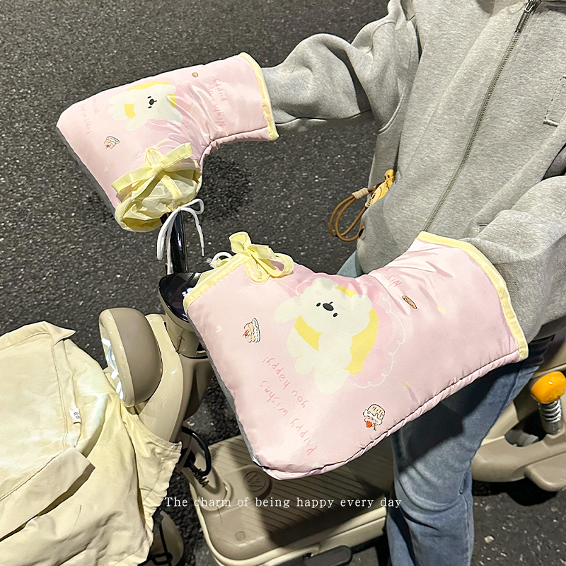 电动车手套冬季保暖加绒加厚防寒防水防风摩托车骑行挡风护手罩