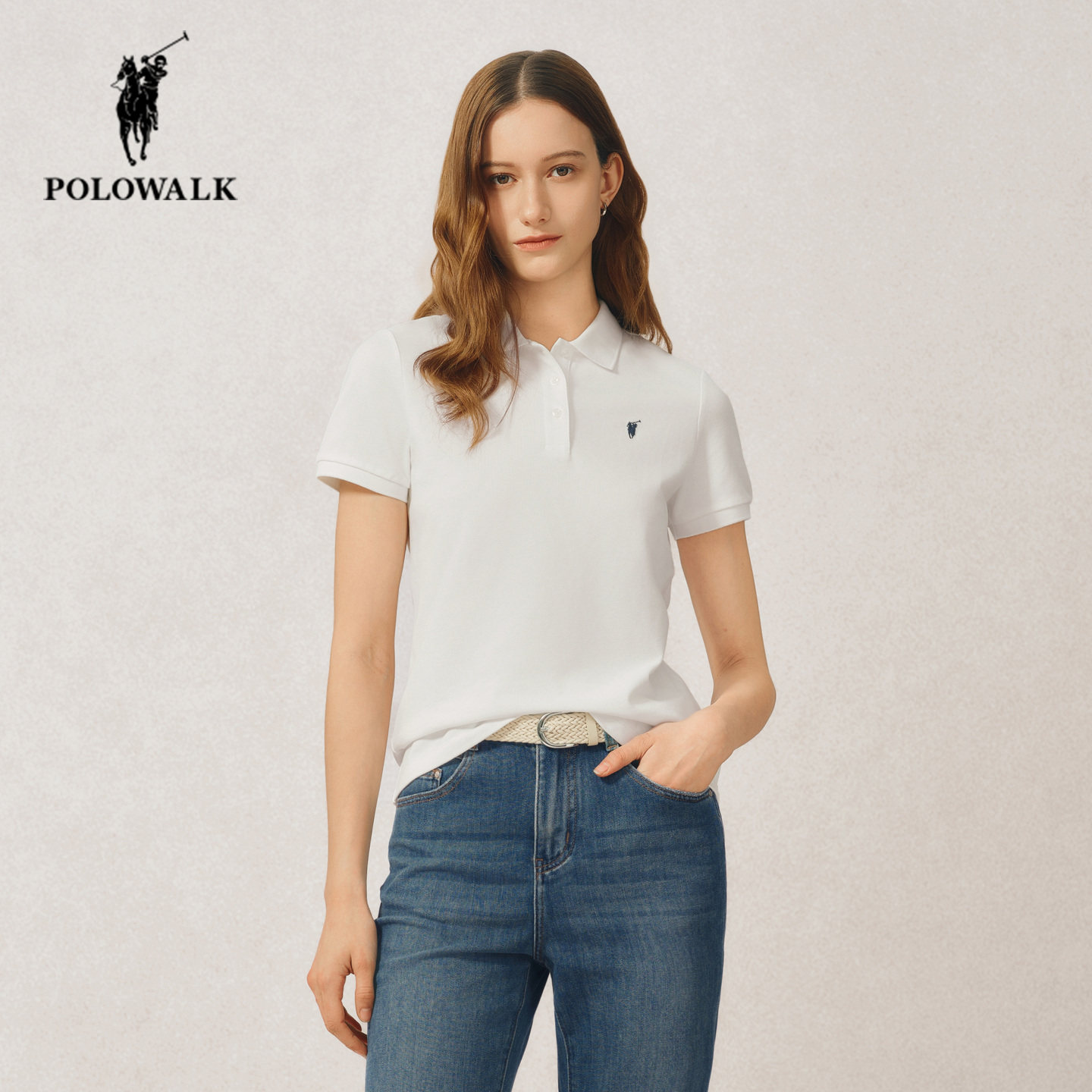 POLOWALK夏季新品纯色短袖polo衫