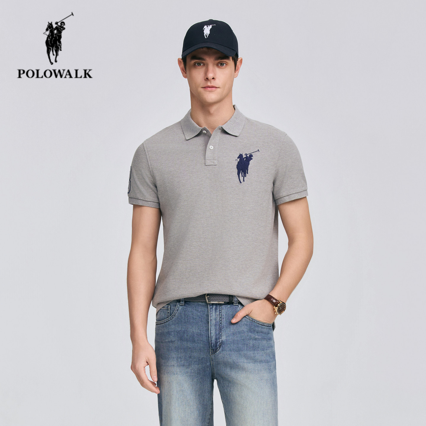 POLOWALK短袖POLO衫男夏季新款保罗男装翻领运动休闲半袖T恤上衣