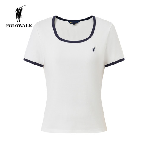POLOWALK夏季新品圆领短袖T恤女