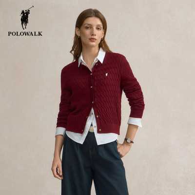 POLOWALK秋季新品女装针织开衫