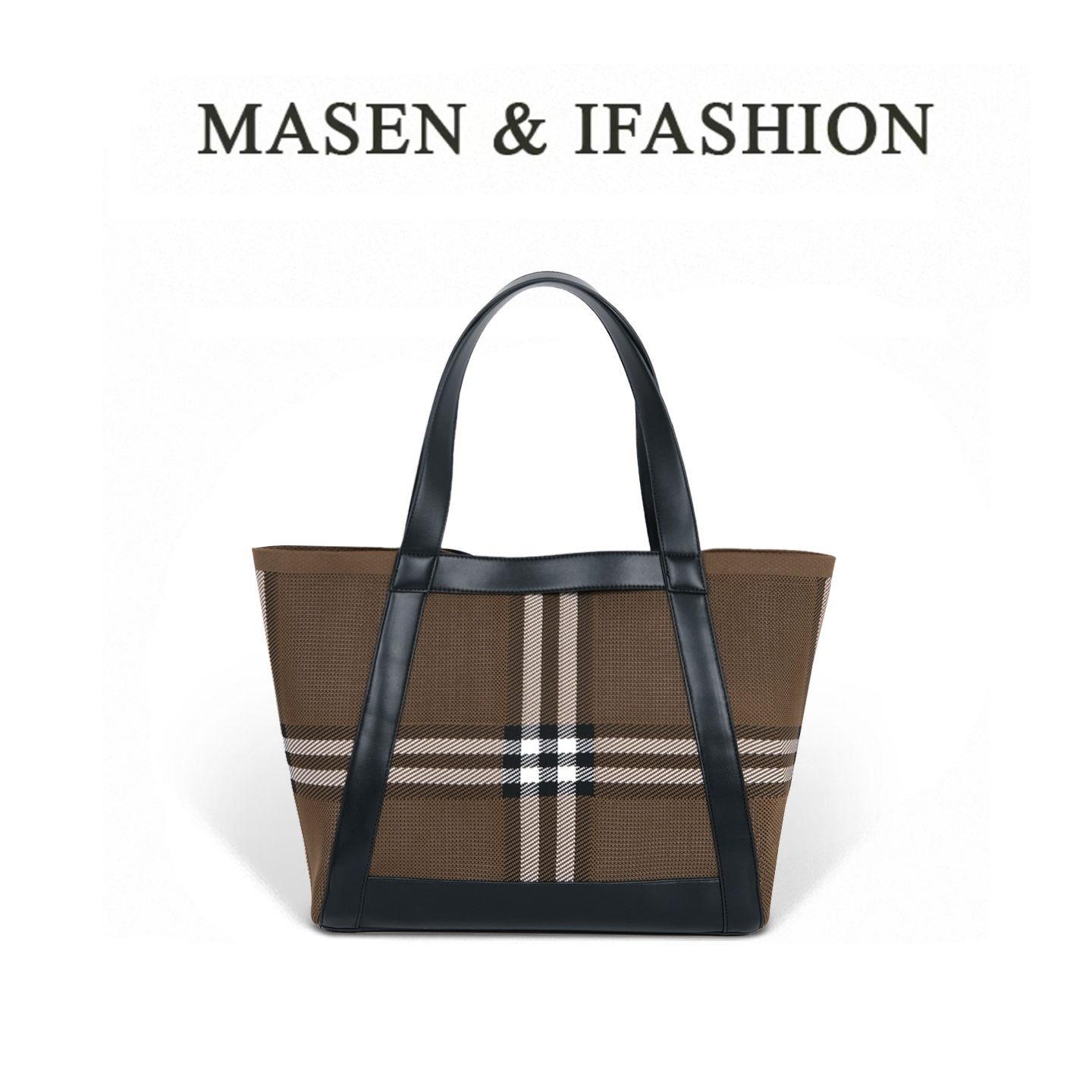 2025秋冬新款复古格纹托特包