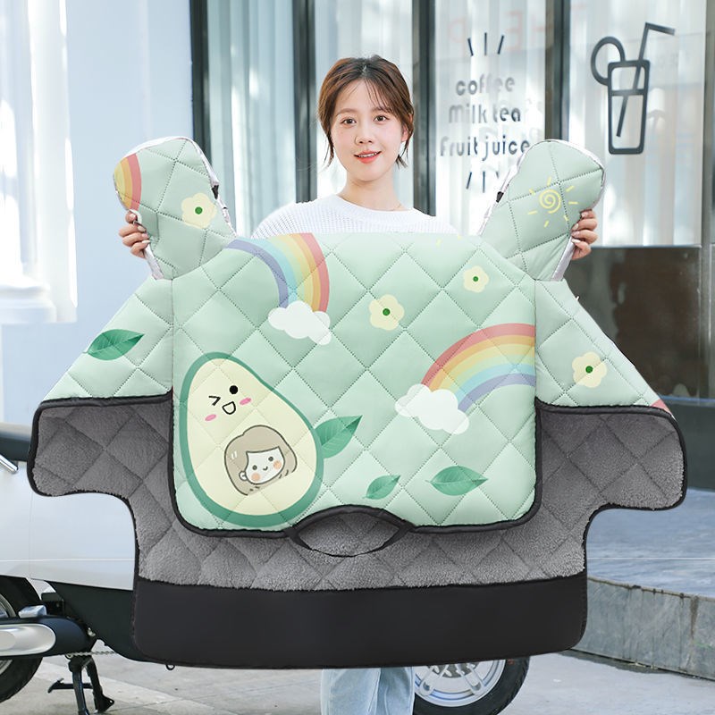 新疆西藏包邮电动车挡风被冬季新款加绒加厚防水防寒卡通电瓶摩托