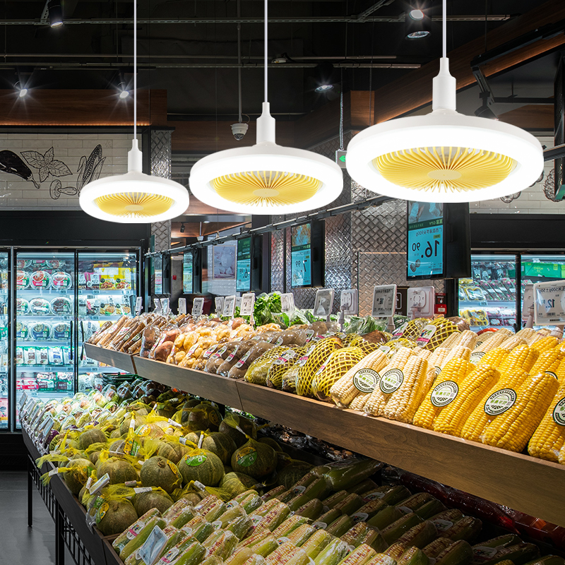 新款led灯泡e27螺口吸吊两用型小型风扇灯吸顶吊扇厨卫阳台灯创意