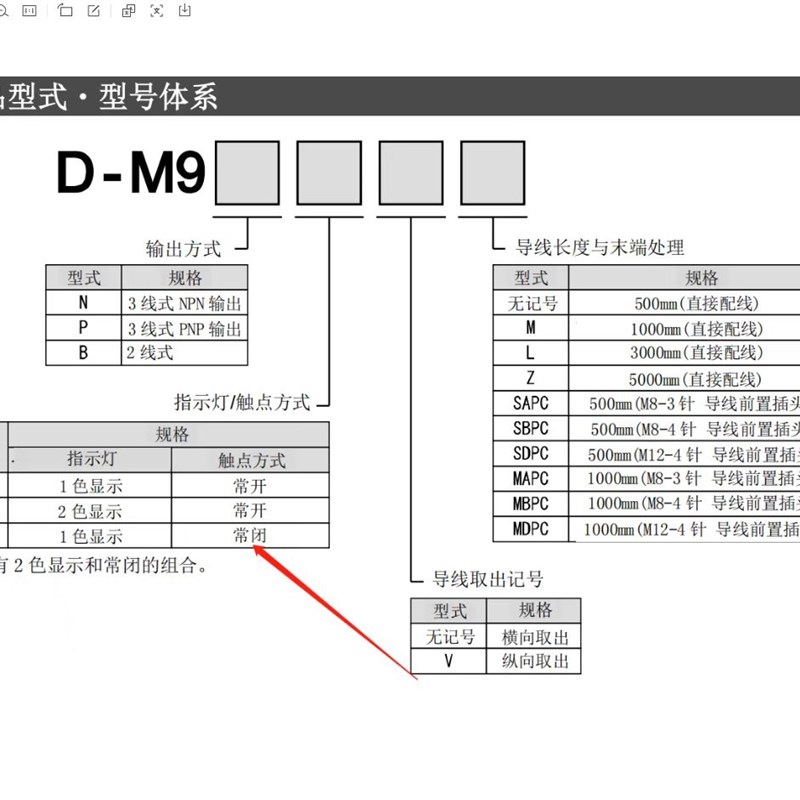 SMC型气缸磁性开关D-M9NE D-M9PE D-M9BE D-M9BEV常闭型传感应器