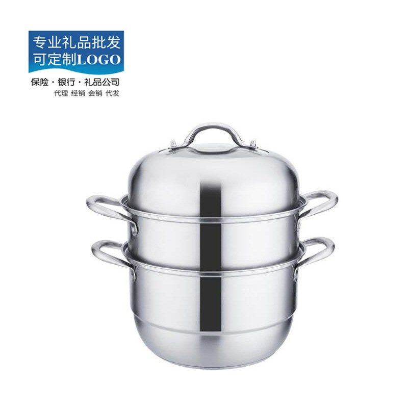 蒸锅家用不锈钢三层3层多层复底加厚蒸锅蒸笼电磁炉通用锅具汤锅