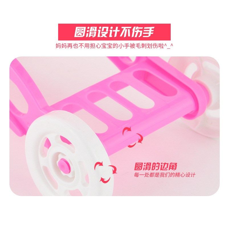 外贸热卖 仿真手推车 儿童过家家宝宝超市拼装水果购物车玩具