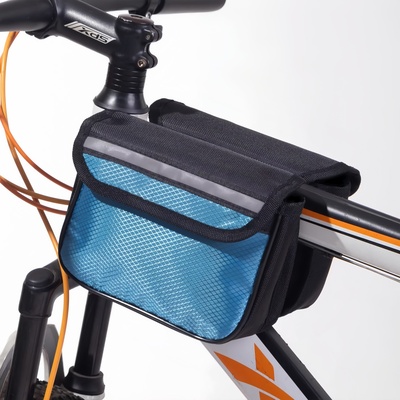 自行车包山地车儿童车上管包手机包骑行装备菱形格子马鞍包水壶包