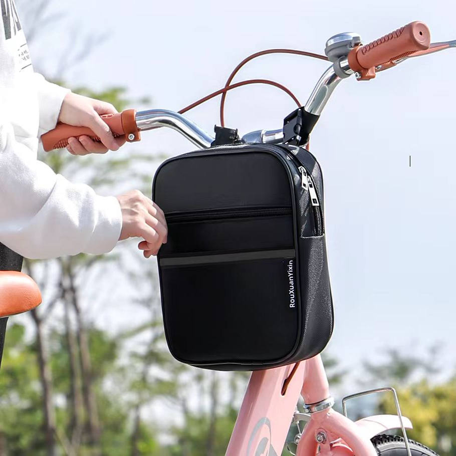 自行车双拉链挂包前置收纳袋滑板车雨衣电动车把包山地车手机挂包