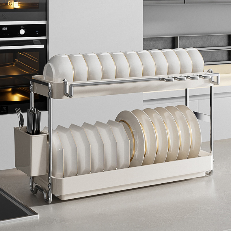 不锈钢碗碟收纳架厨房q置物架新款沥水篮台面晾碗架碗筷碗盘沥水