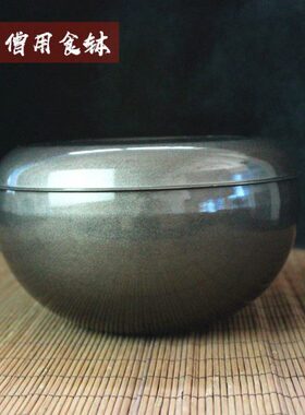 钵台湾化缘僧双层人食斋碗钵佛具人僧不锈钢钵化斋用品堂器食