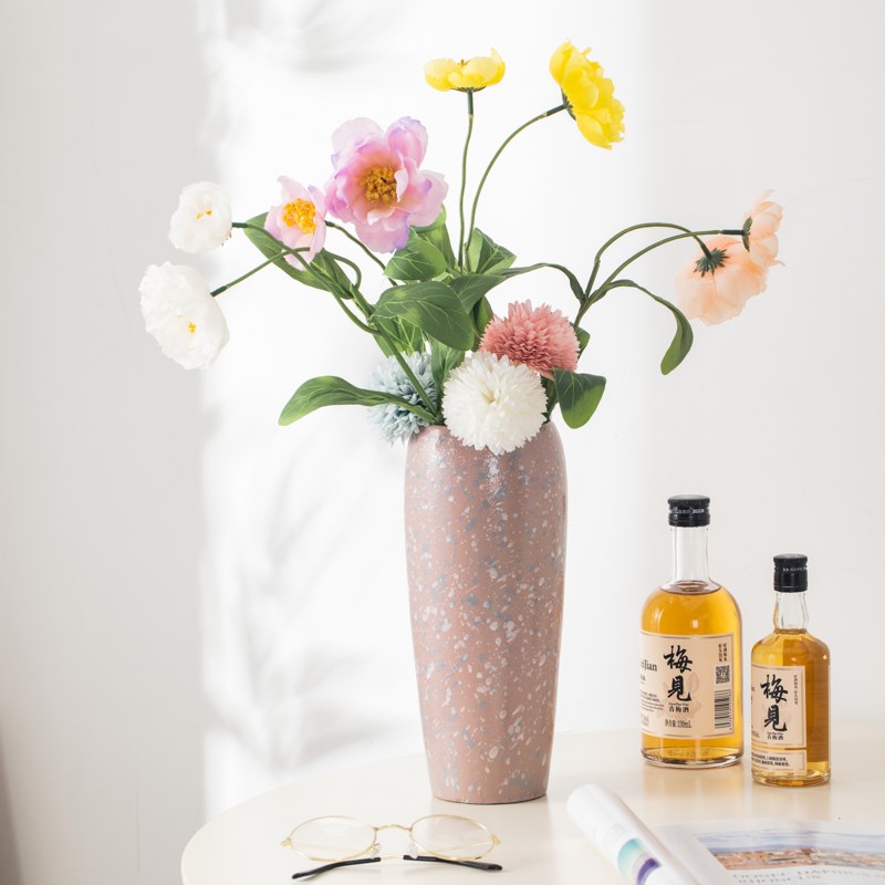 新中式陶瓷花瓶复古干鲜花花插水培花器I客厅酒店装饰摆件插花家