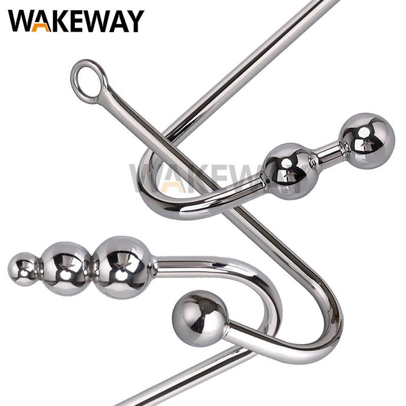 WAKEWAY eAnal Hook Stainless Steel Sex Toys for Man Metal Bu