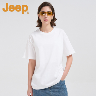 Jeep吉普新疆长绒棉240克重磅纯棉短袖