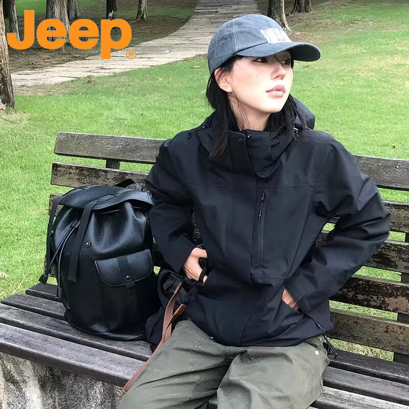 JEEP/吉普冲锋衣三合一外套2025新款春秋季户外登山防风防水休闲
