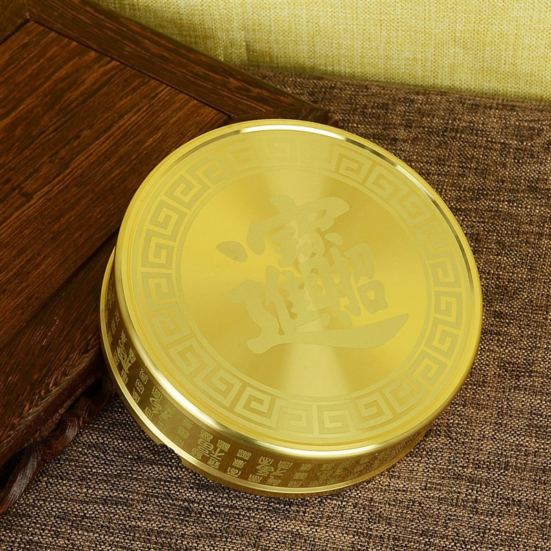 台湾13黄铜百福大号烟灰缸高端大气上档次办公U室纯铜灰缸摆件