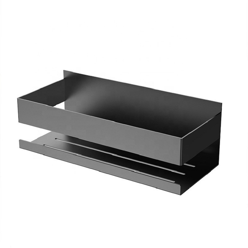 304不锈钢置物架丽房免打孔收纳架卫生间壁O挂淋浴架浴室化妆台架