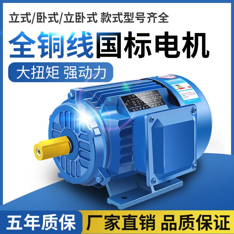 三相异步电动机1.1千瓦1.5/2.2/3千瓦4kwI5.5/7.5马达国标电机380