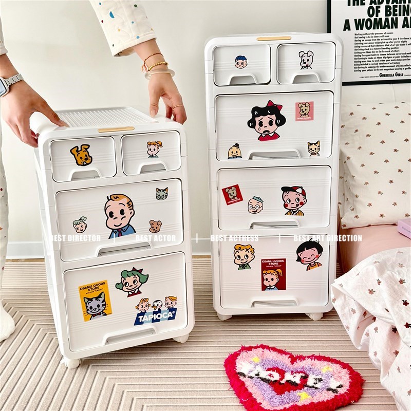 卧室床头抽屉式收纳柜可移动床边多层置物架带轮收纳X箱储物整优