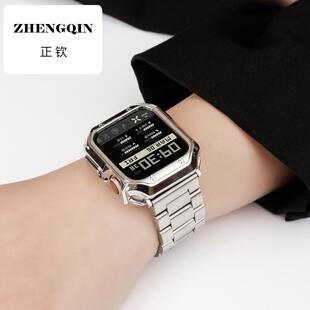适用苹果S10手表表带iWatch10表壳9金属AppleWatch8不锈钢保护壳A