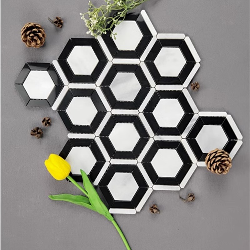 石材马赛克大g理石背景墙拼花民宿餐厅厨房浴室防滑地砖卫生间瓷