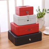 密码 箱铁盒 盒收纳盒儿童存钱罐铁盒零钱大号收银创意钱箱手提密码