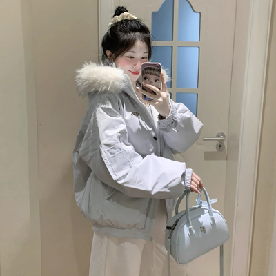 羽绒棉服女款冬季2025新款棉袄外套小个子加厚工装派克服保暖棉衣