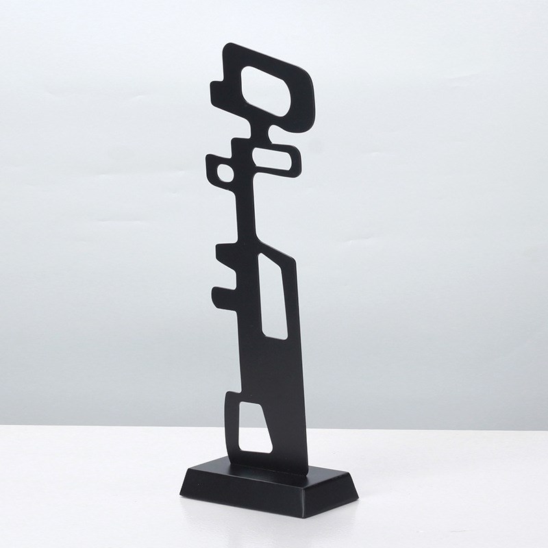 现代简约a创意金属几何镂空艺术摆件桌面装饰品样板间客厅民宿摆