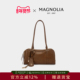 MAGNOLIA曼歌妮百搭轻奢波士顿包女高级感单肩手提包简约通勤棕色