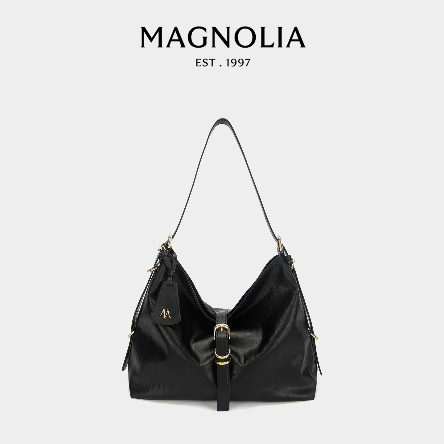 MAGNOLIA轻奢百搭黑色hobo包