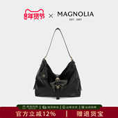 MAGNOLIA曼歌妮轻奢百搭黑色hobo包女高级感腋下托特包通勤单肩包