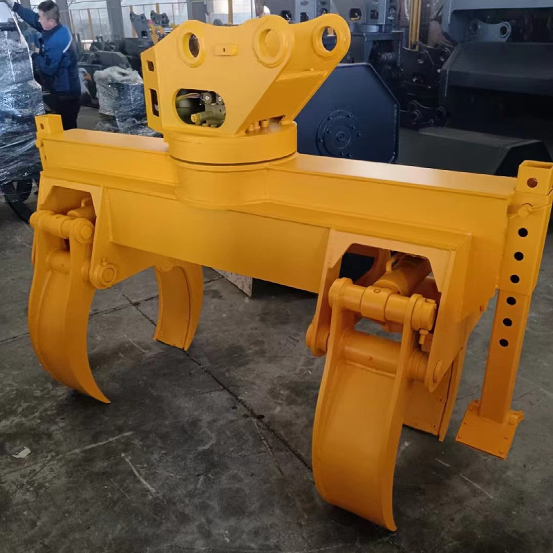 挖掘机立杆夹360度旋转水泥电力电杆安装专用挖改电线杆夹子