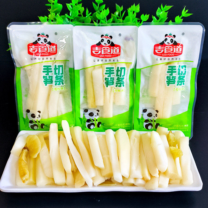 吉食道手切笋条泡椒味开袋