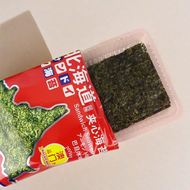 澳门金语北海道风味夹心海苔脆芝麻巴旦木味即食紫菜片儿童小零食