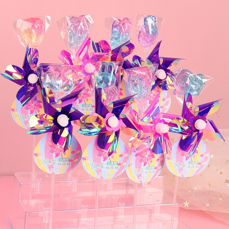 水晶大风车长杆棒糖高颜值