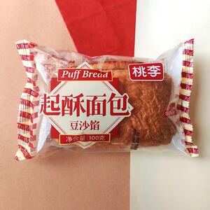 桃李面包起酥面包豆沙馅短保九天早餐代餐主食面包休闲食品100克