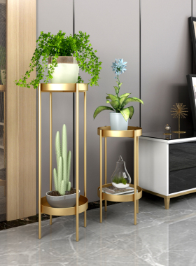 北欧花架子客厅落地式阳台装饰花架多层置M物架简约绿萝铁艺花盆