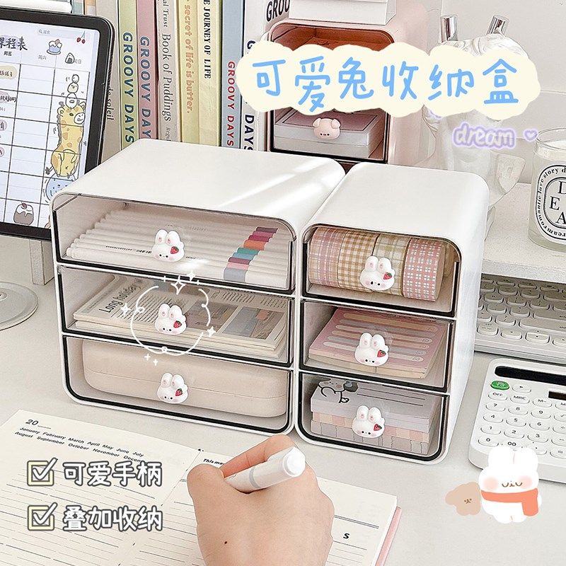 可爱透明桌面抽屉式收纳s盒学生书桌文具整理盒子办公室桌上置物,收纳整理,桌面收纳盒,淘宝优惠券,粉丝福利购,淘宝优惠卷