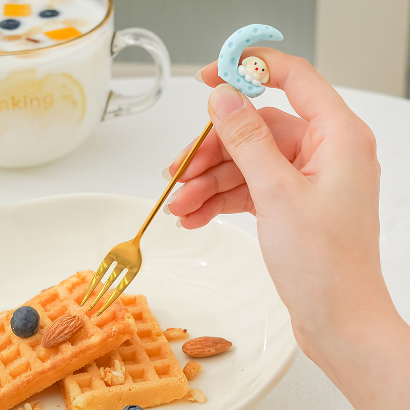 高颜值小水果叉可爱卡通咖啡勺