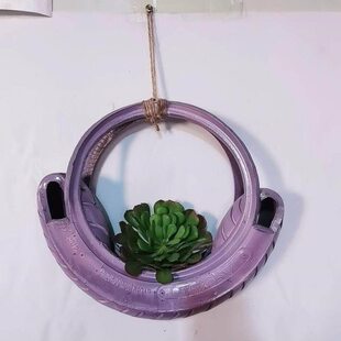 改造家庭彩艺术幼儿园壁挂花篮墙绘装饰花盆创意轮胎点工艺品景